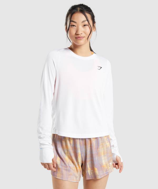 Damske Mikiny Gymshark Sport Loose Long Sleeve Biele | MC6084715
